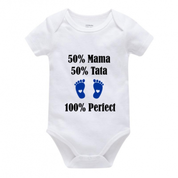 Body personalizat "100% Perfect" picioruse albastre