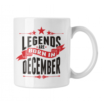 Cana personalizata "Legends are born in December"