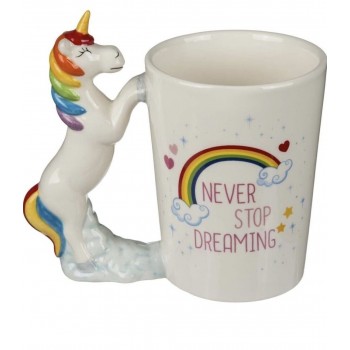 Cana cu maner unicorn - "Never stop dreaming"