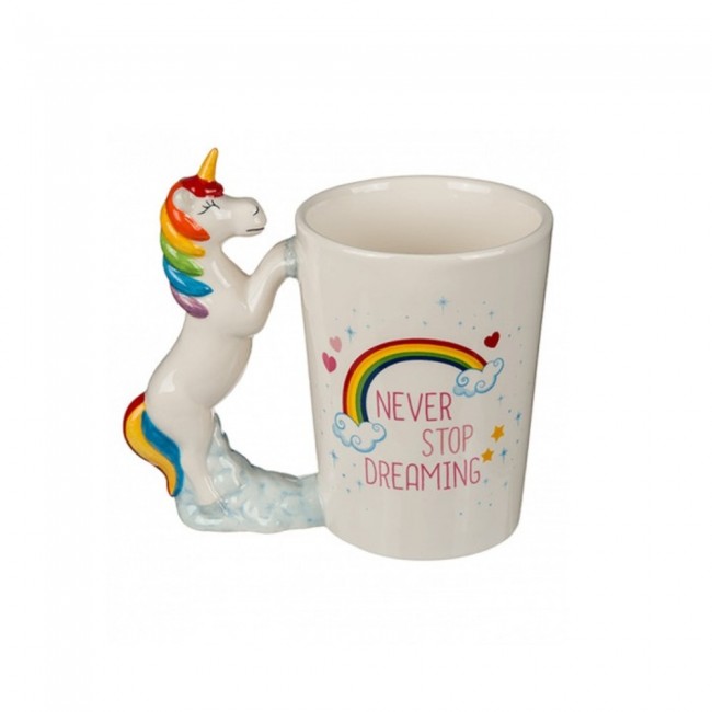 Cana cu maner unicorn - "Never stop dreaming"