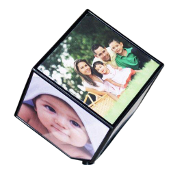 Cub rotativ personalizat cu 6 fotografii, 15 x 15 cm