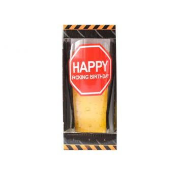 Pahar pentru bere cu mesaj "Happy f*king birtday"