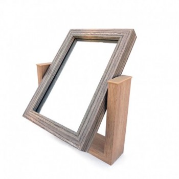 Rama foto din lemn, rotativa cu oglinda