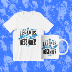 Set tricou + cana "Legends are born in December"