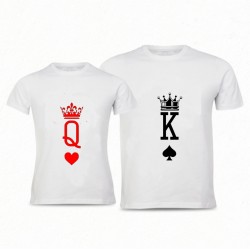 Set tricouri cuplu personalizate K + Q