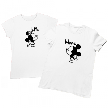 Set tricouri cuplu personalizate "His/Hers Mickey"