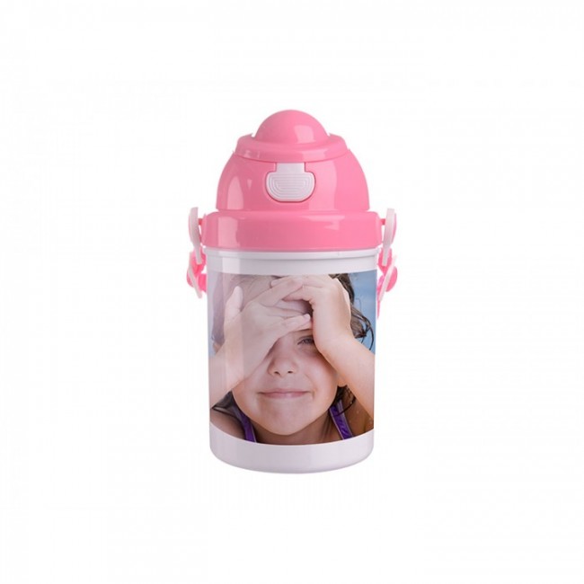 Sticla roz pentru copii personalizata